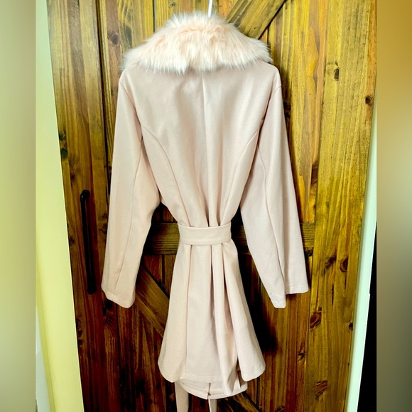 Pink Faux Fur Collar Coat - Picture 5 of 5